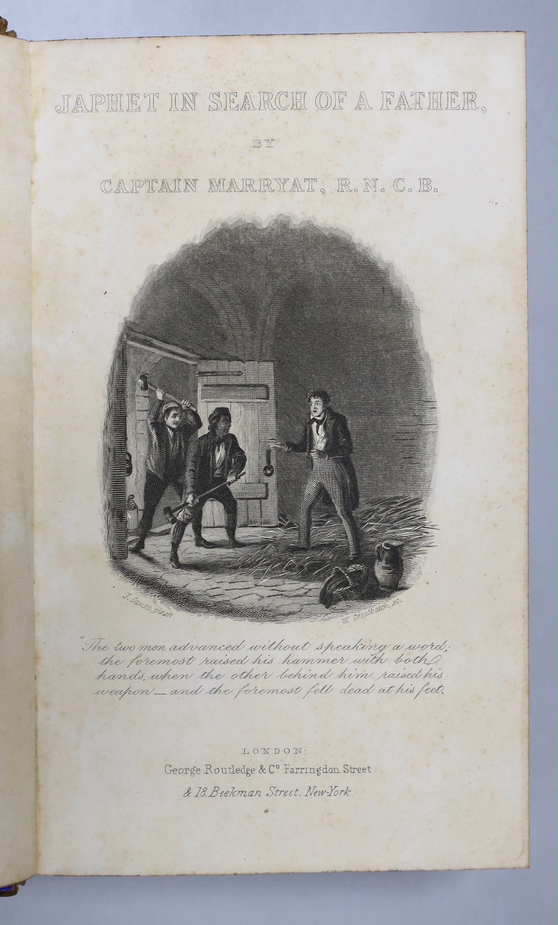 Marryat, Frederick - The Works, 16 vols, 8vo, half calf, G. Routledge & Co., London, 1856-58